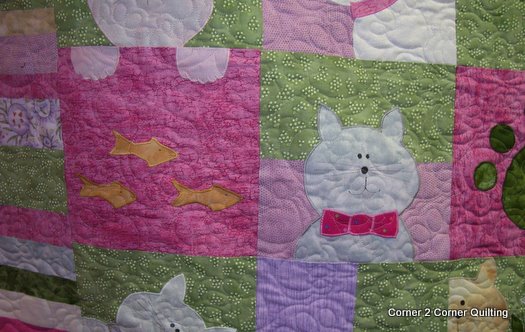 Quilting Detail of Liza's Cat Quilt